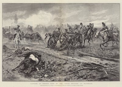 ウォータールーの連合旅団によるフランスの銃の捕獲 作： William Barnes Wollen